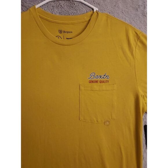 NEW Brixton Shirt Mens Small Graphic Spellout Logo Sunset Yellow Pacsun Sprint S - Picture 5 of 11